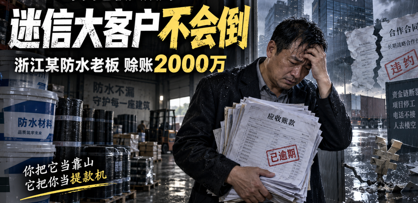 某防水老板的2000万坏账真相！亏掉4年利润！千万别再迷信大客户不会倒，把自已当